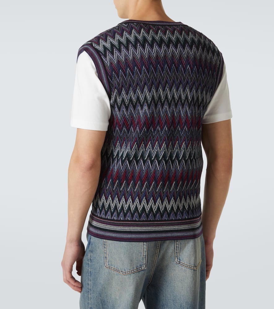Zigzag wool sweater vest