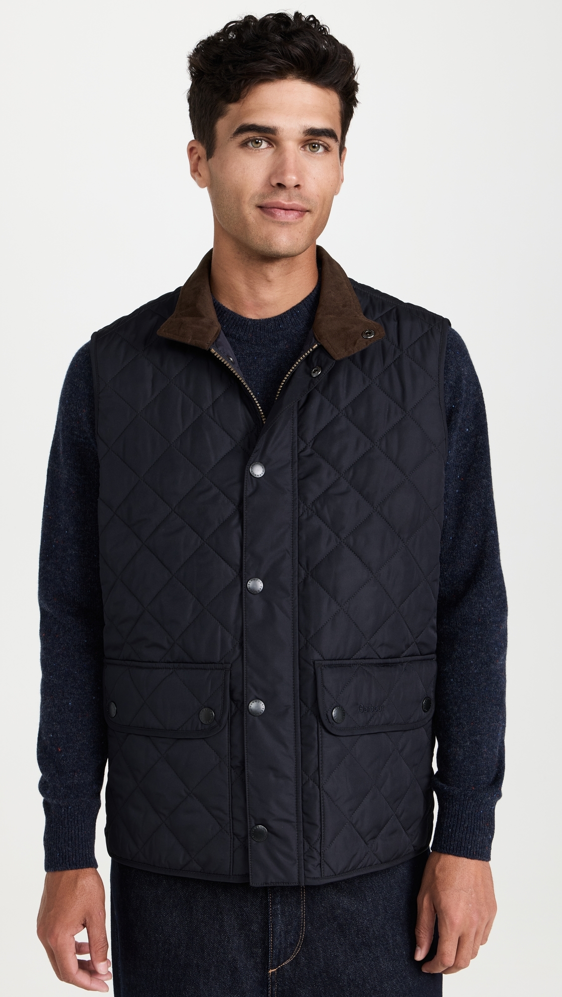 New Lowerdale Quilted Gilet Vest Navy 