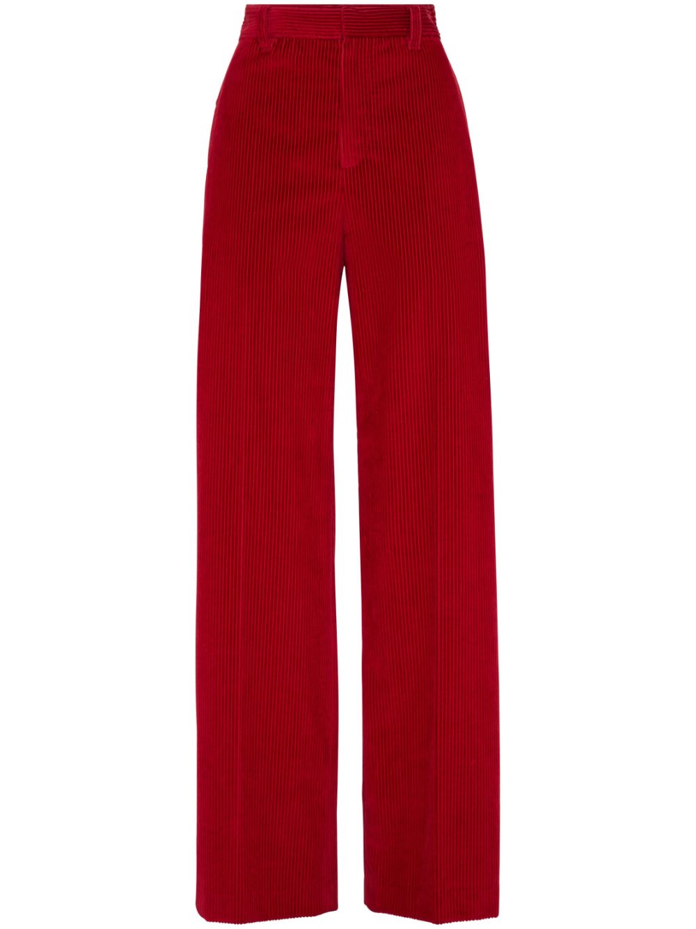 Corduroy wide-leg trousers - Red