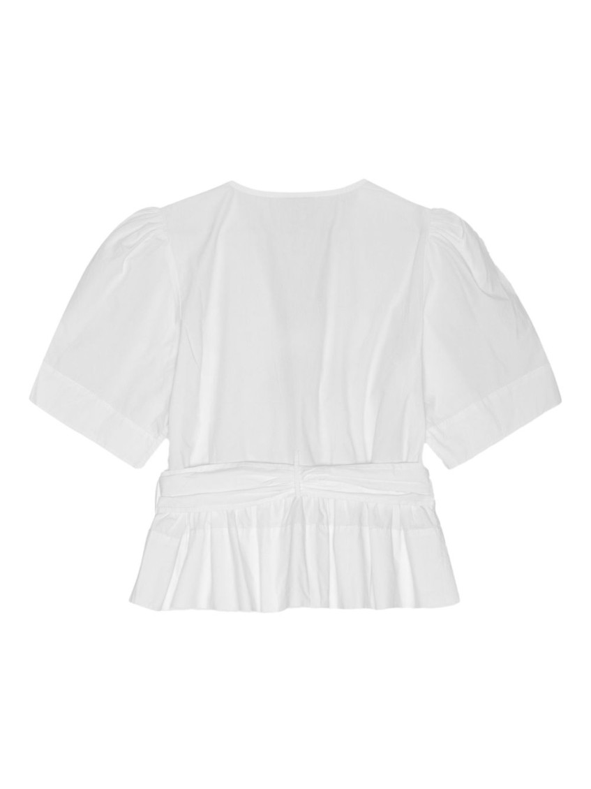 White Tie Bands Cotton Top