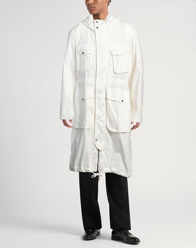 Man Overcoat & Trench Coat Ivory Size 38 Cotton, Elastane, Polyester