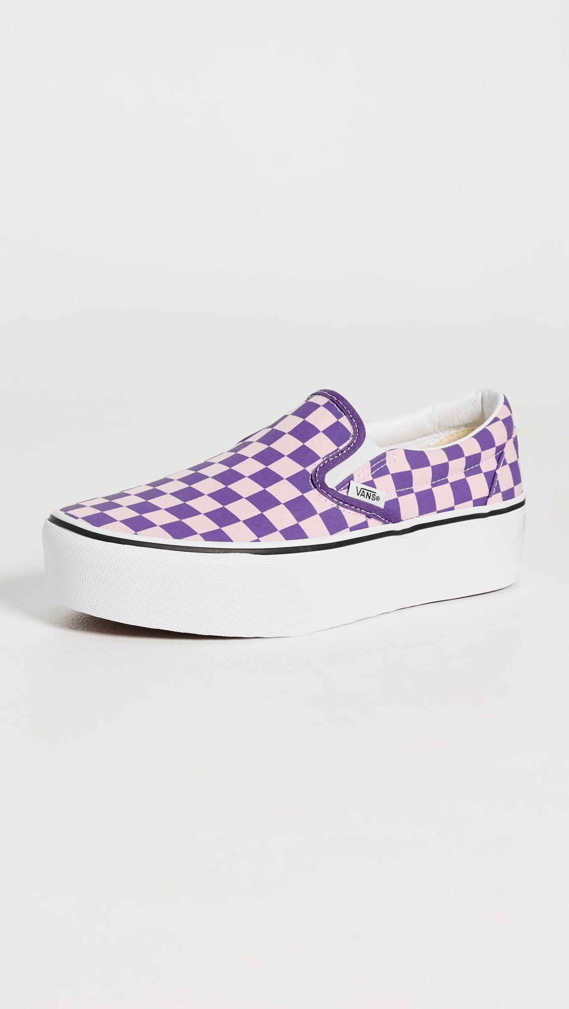 Classic Slip On Stackform Sneakers Checkerboard Pale Pink/Purple W