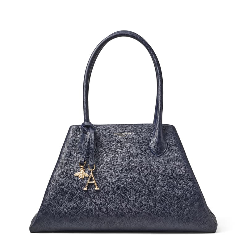 Large Paris Bag in Navy Pebble