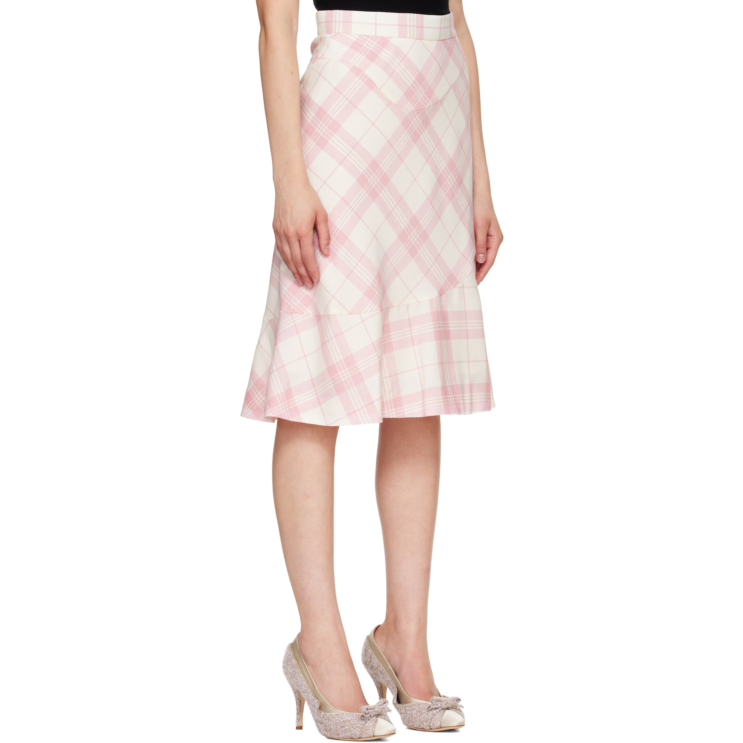 Pink & Off-White Adder Midi Skirt