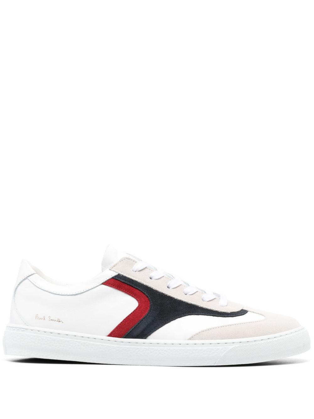Leather lace-up sneakers - White