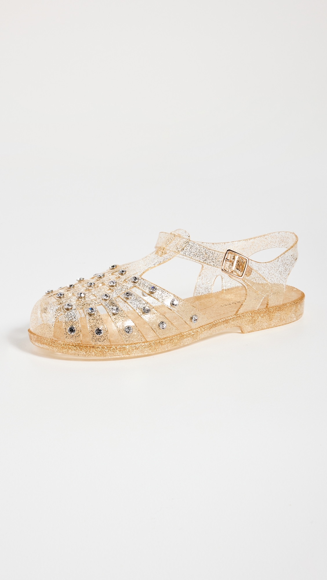 Rhys Jelly Sandals with Studs Champagne
