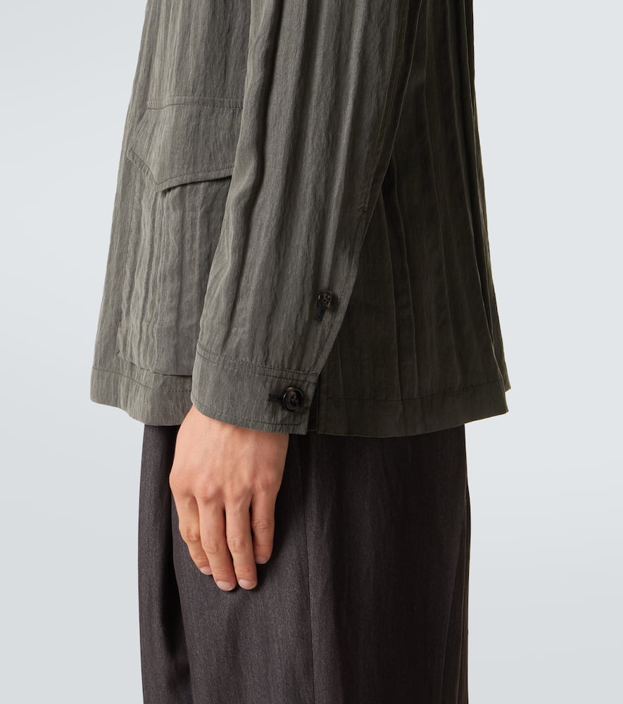 Pleated canvas overshirt
