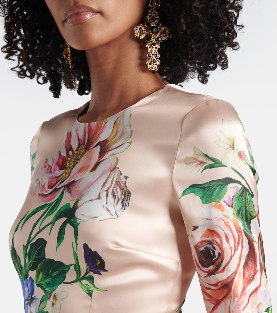 Floral satin midi dress