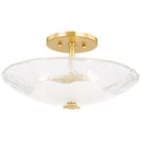Hudson Valley Lago 3-Light Ceiling Light in Aged Bra
