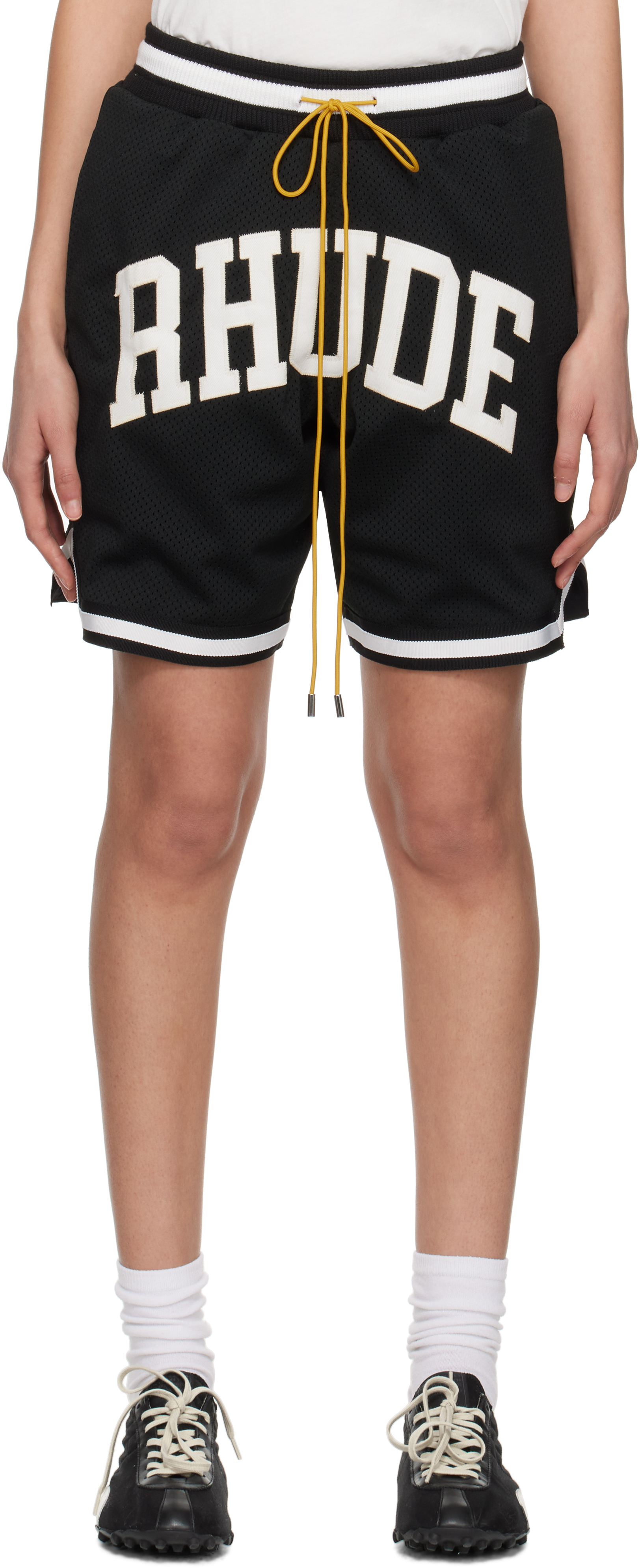 Rhude Black 'Rhude' Collegiate Basketball Shorts