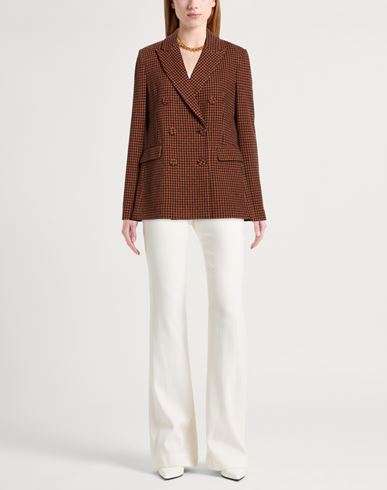 Woman Blazer Tan Size 6 Polyester, Cotton, Polyamide, Elastane