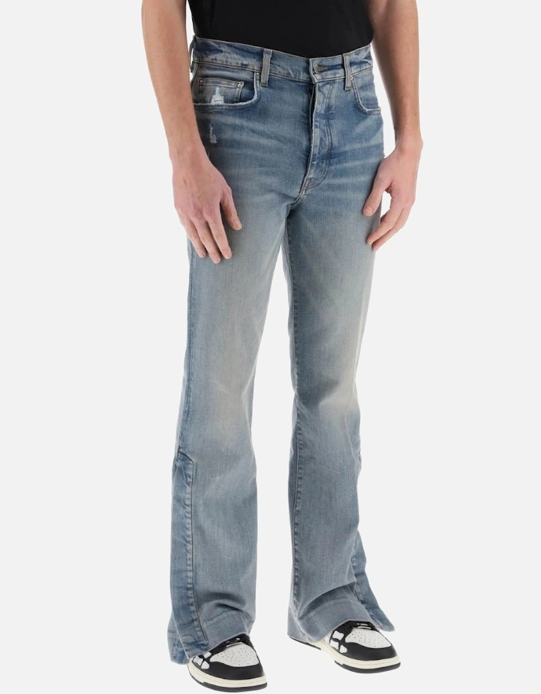 Men's Amiri Stack Kick Flare Leg Clay Indigo Blue Jeans - Size: 32/31
