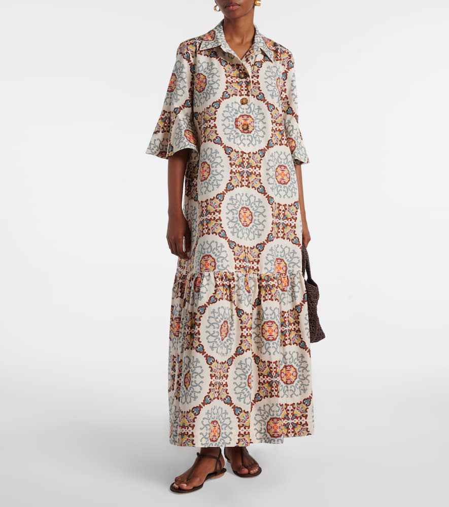 Artemis printed cotton poplin shirt dress