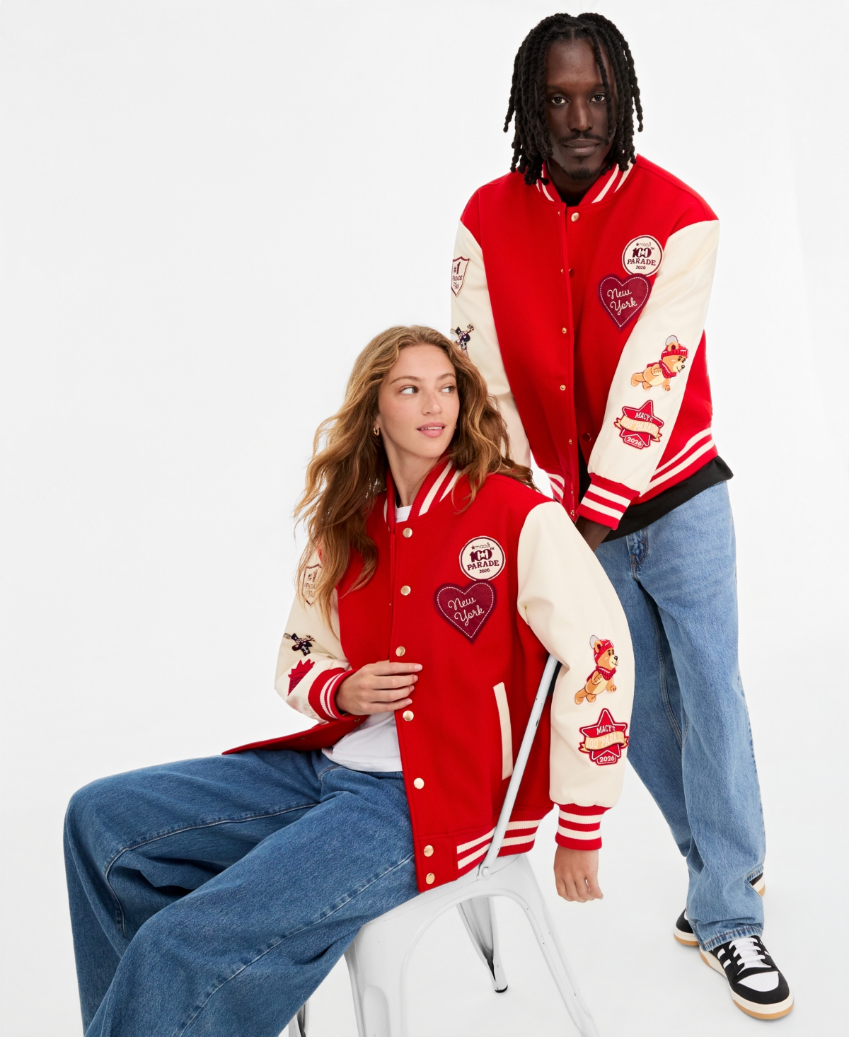 100th Thanksgiving Day Parade 2026 Adult Unisex Varsity Jacket, Exclusive - Red