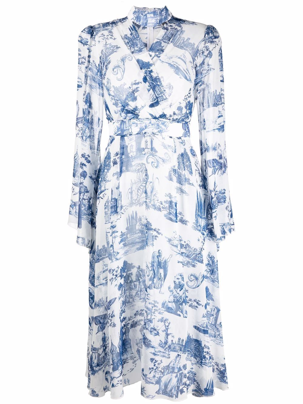 Georgette.Crystal silk dress - White