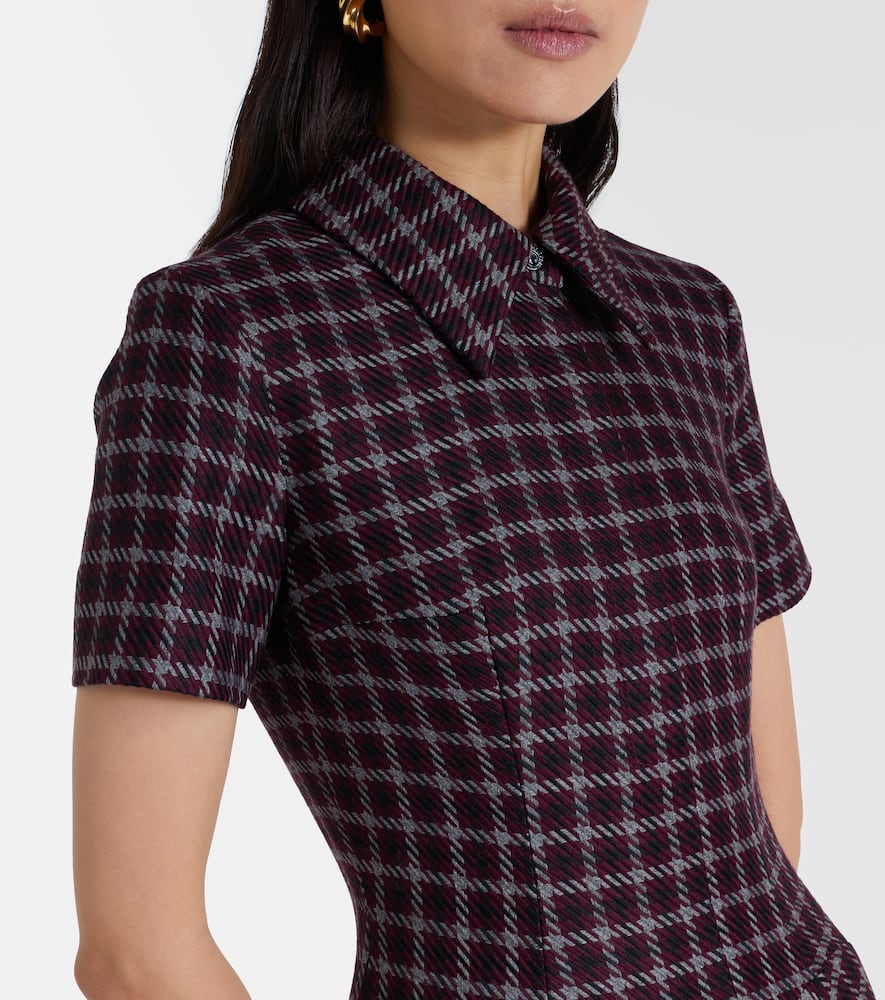 Jody houndstooth wool-blend midi dress