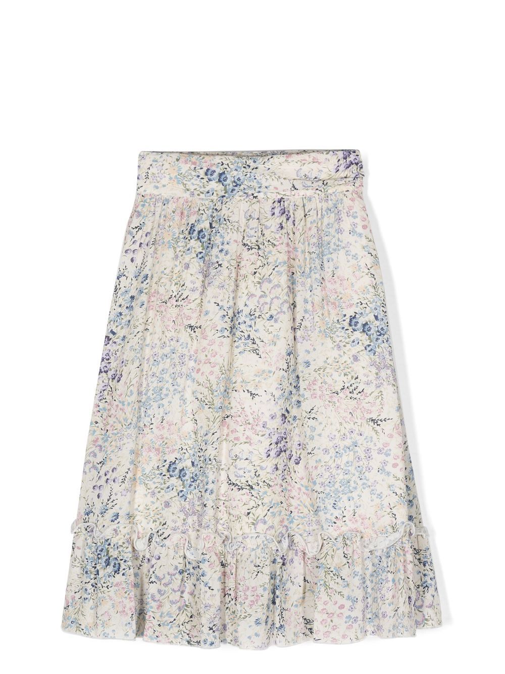 Ditsy floral ruffled skirt - Neutrals