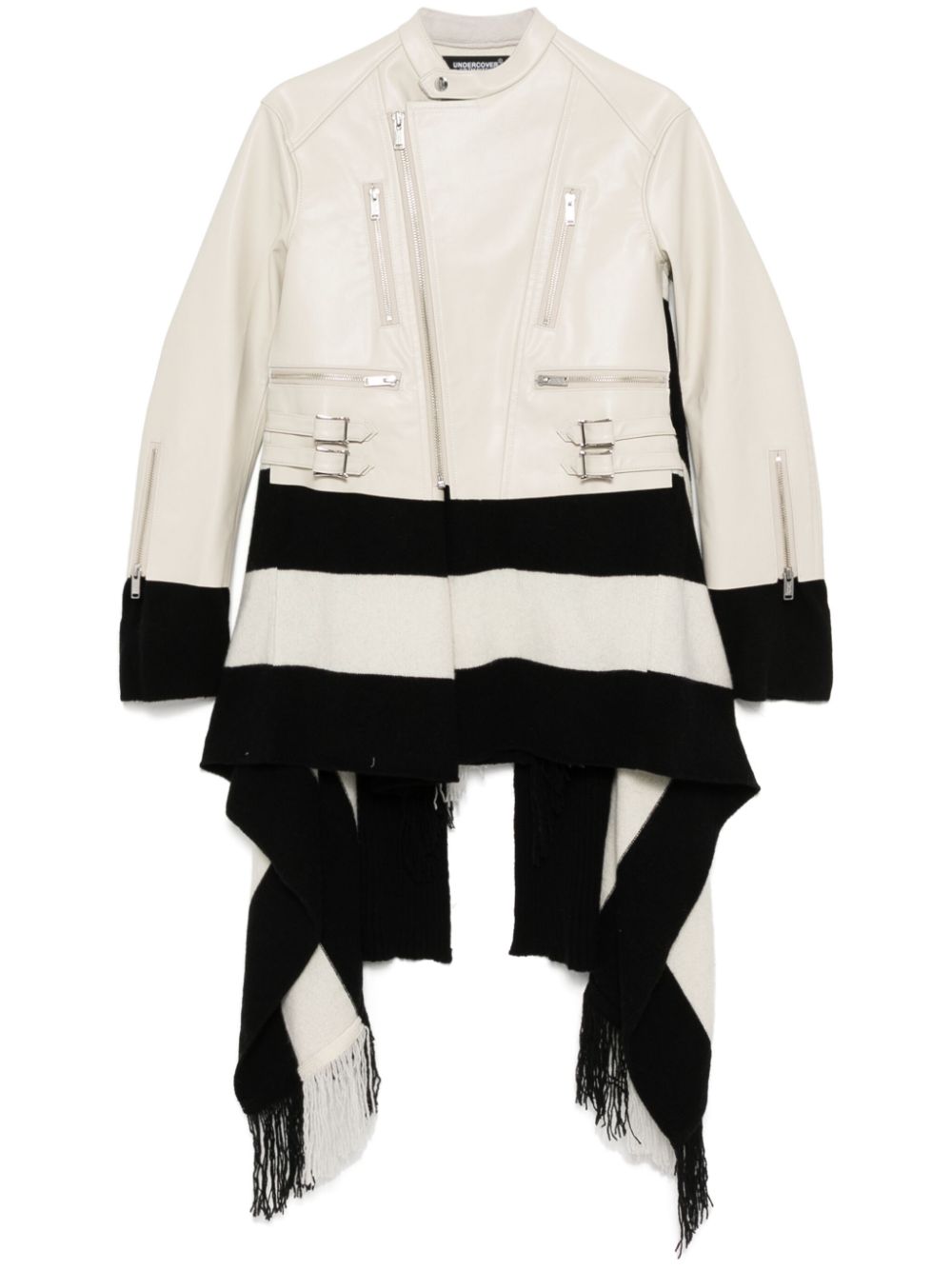 Layered biker jacket - Neutrals