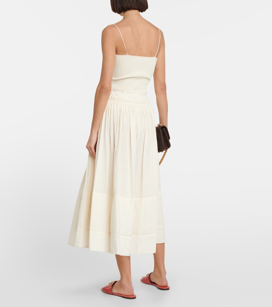 Tory Burch Cotton and linen midi skirt