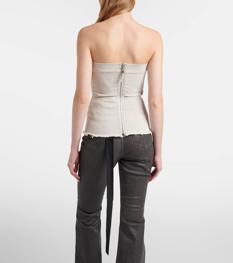 Strapless denim top