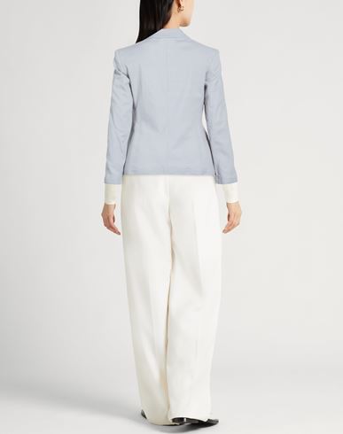 Woman Blazer Sky blue Size 6 Viscose, Linen, Cotton, Elastane