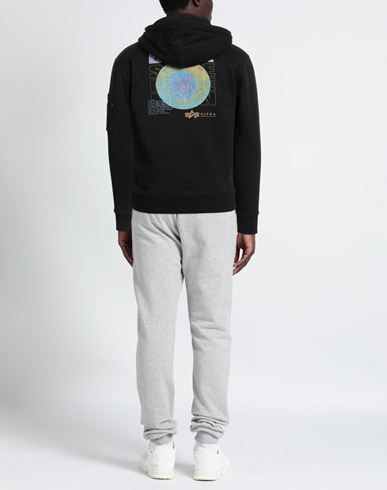 Man Sweatshirt Black Size XL Cotton, Polyester
