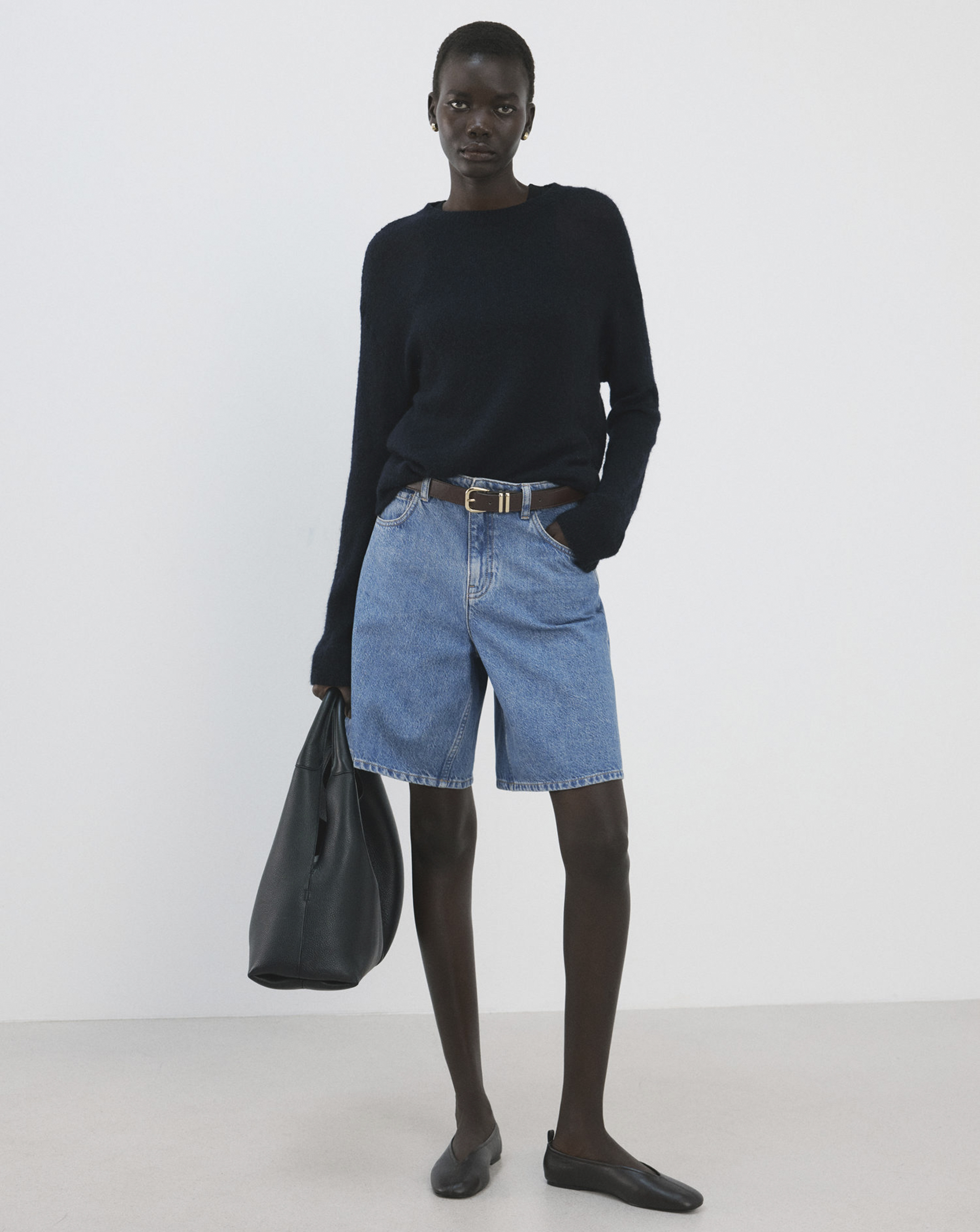 Mango High-Waist Straight-Fit Bermuda