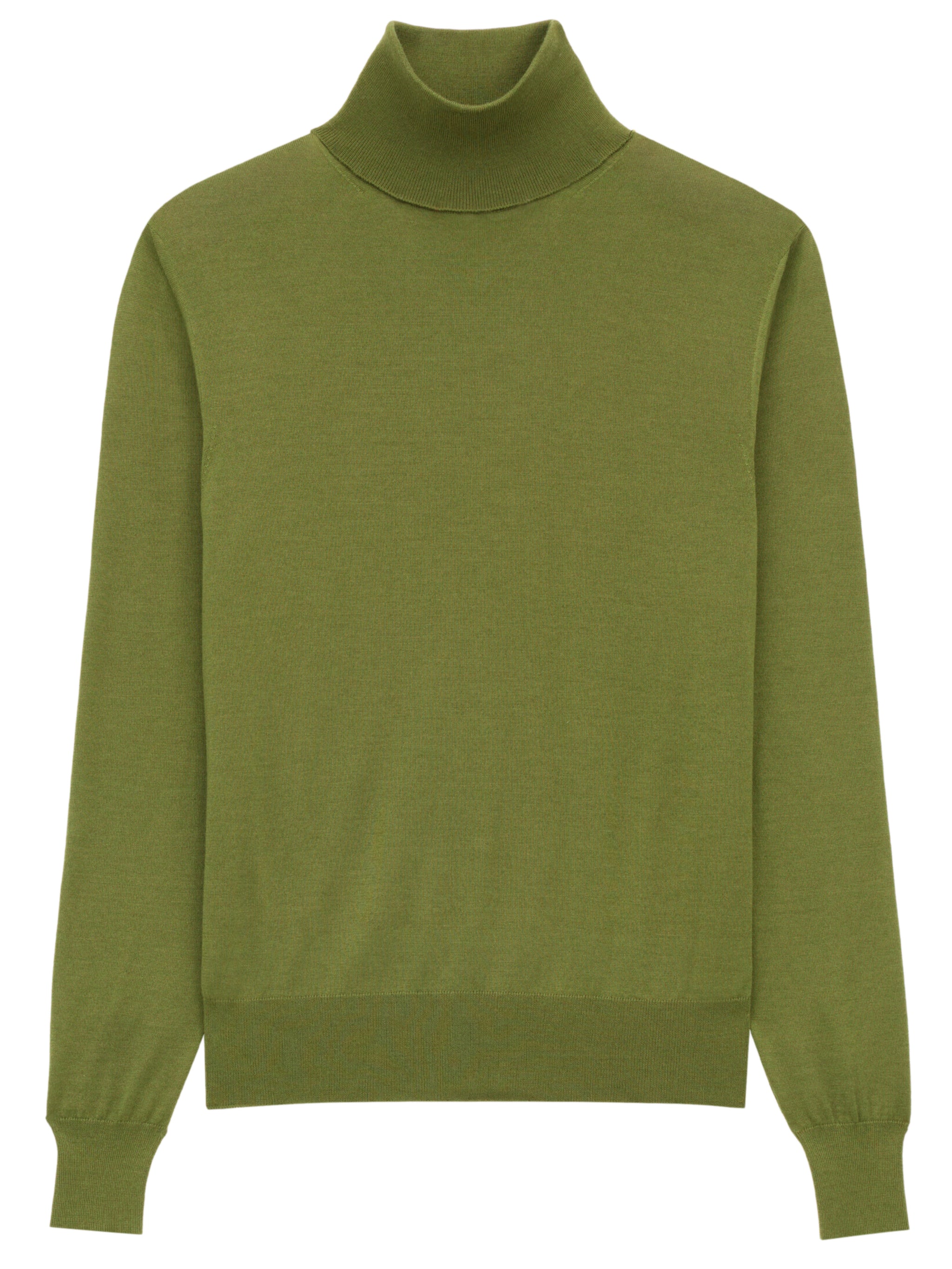 Fine-Knit Turtleneck Sweater with Ribbed Trim