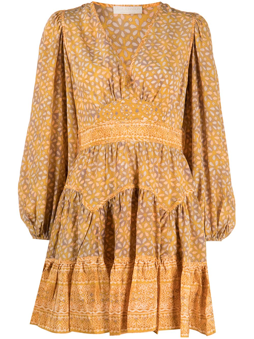 Hayana puff-sleeve dress - Yellow