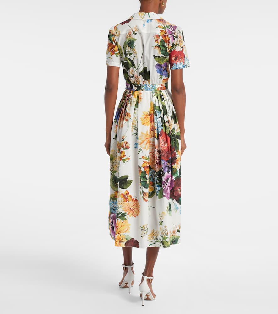 Floral cotton poplin shirt dress