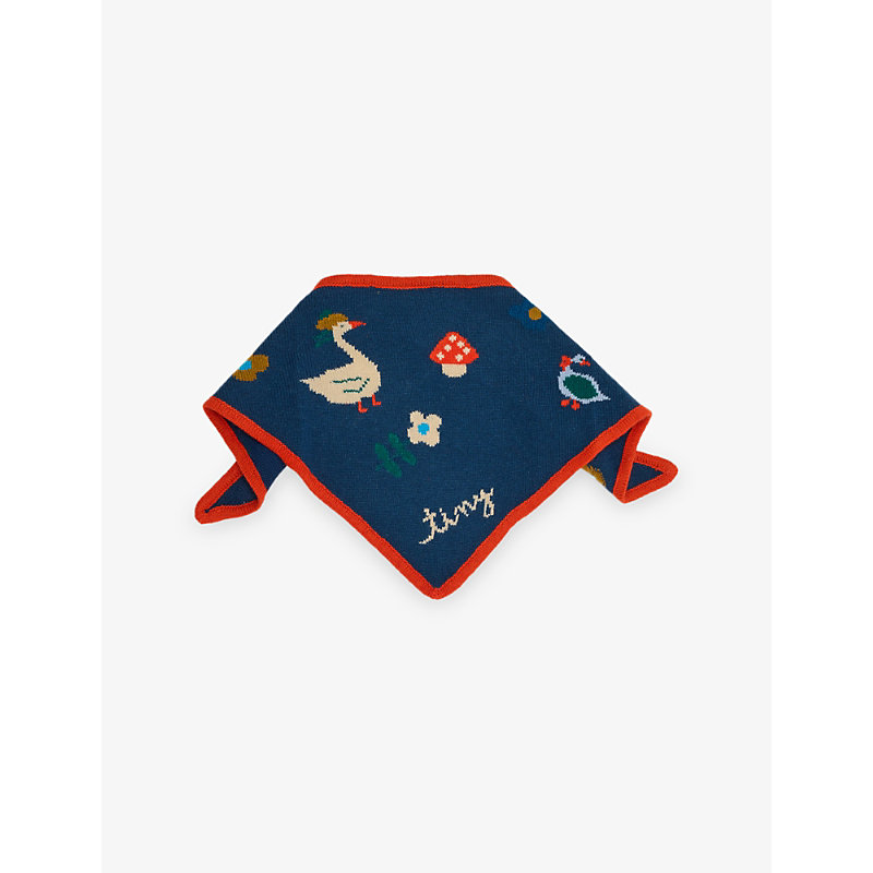Winter Pond Motif Wool Bandana