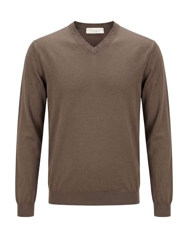 Man Sweater Taupe Size 40 Cotton