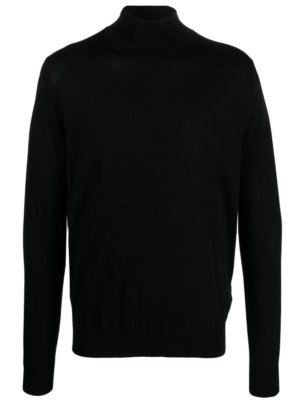 Roll-neck wool-blend jumper - Black