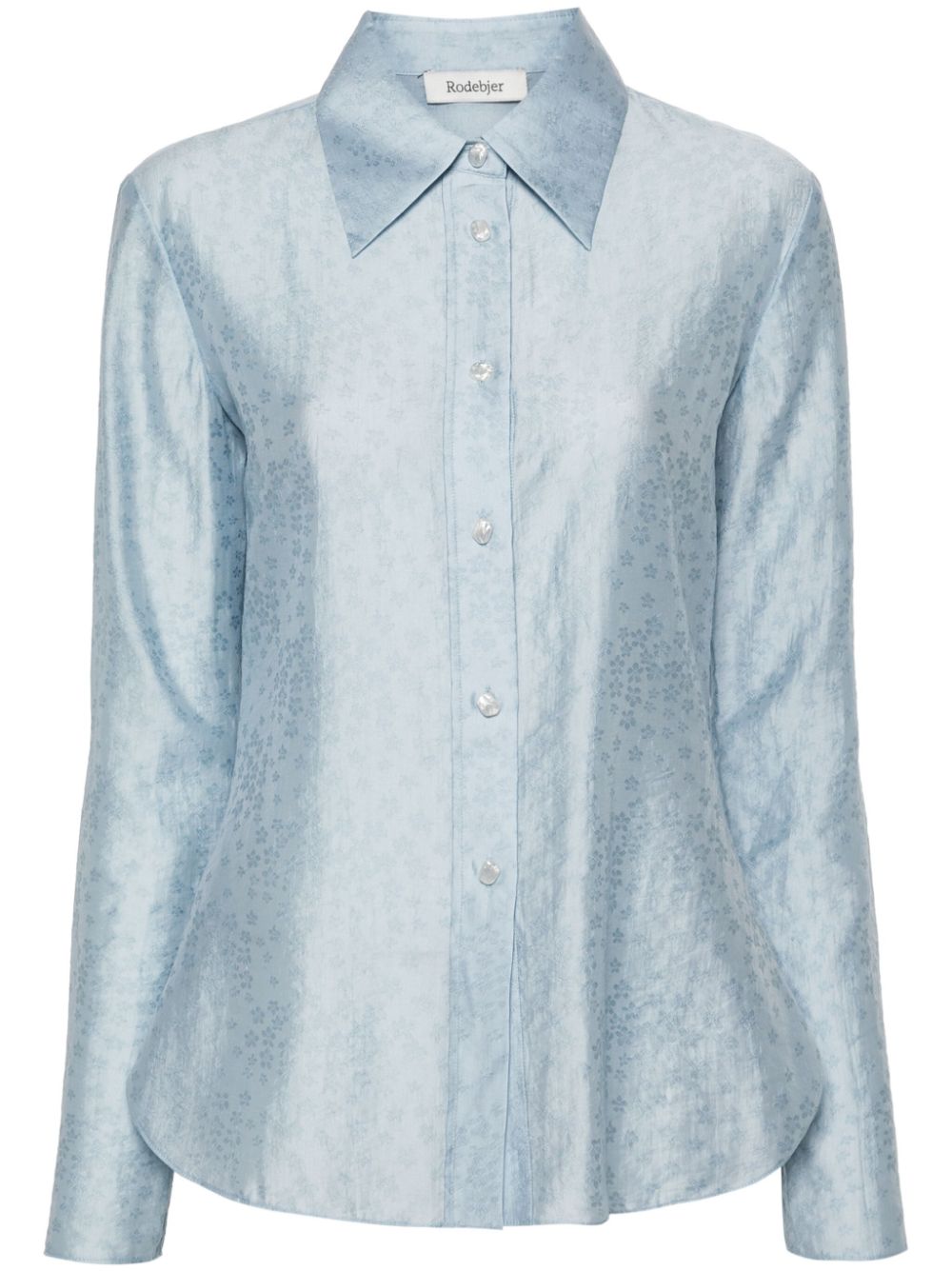 Carmen floral-embroidered shirt - Blue