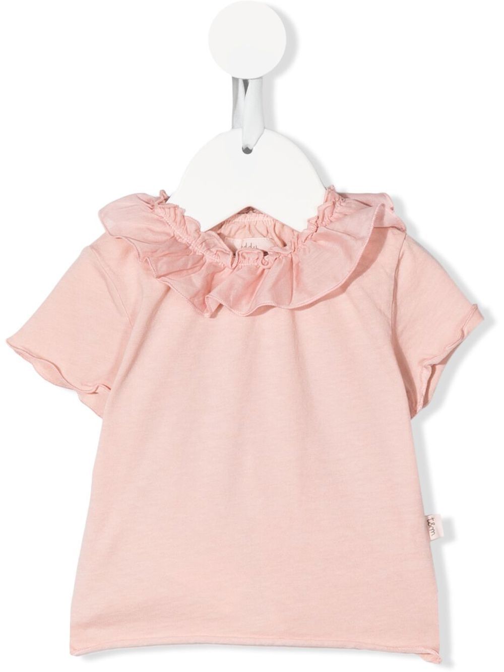 Ruffle-collar T-shirt - Pink