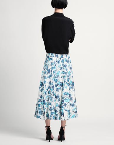 Woman Midi skirt Azure Size 12 Silk, Cotton