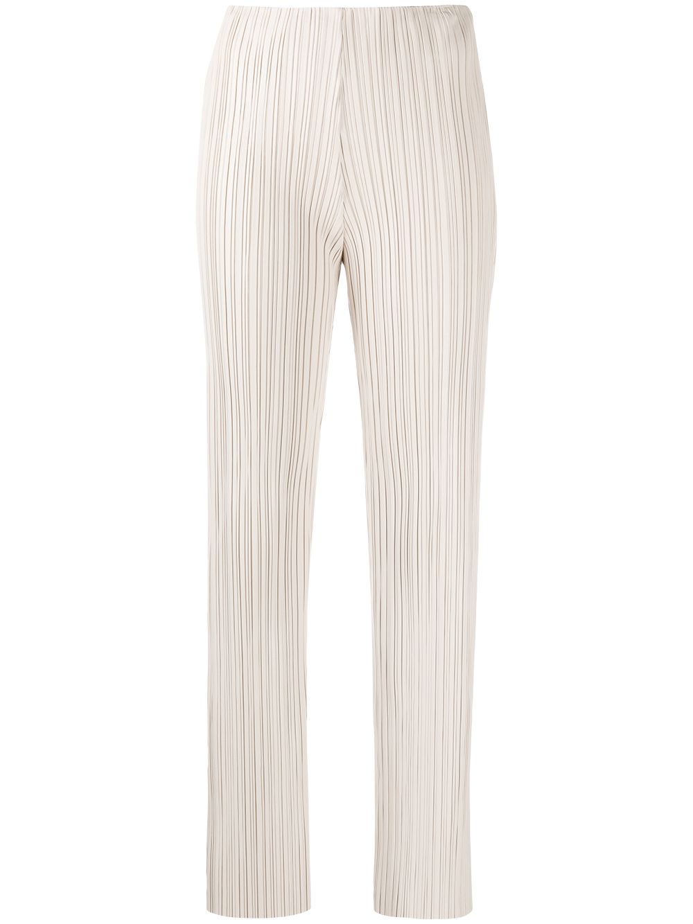 Straight-leg pleated trousers - Neutrals