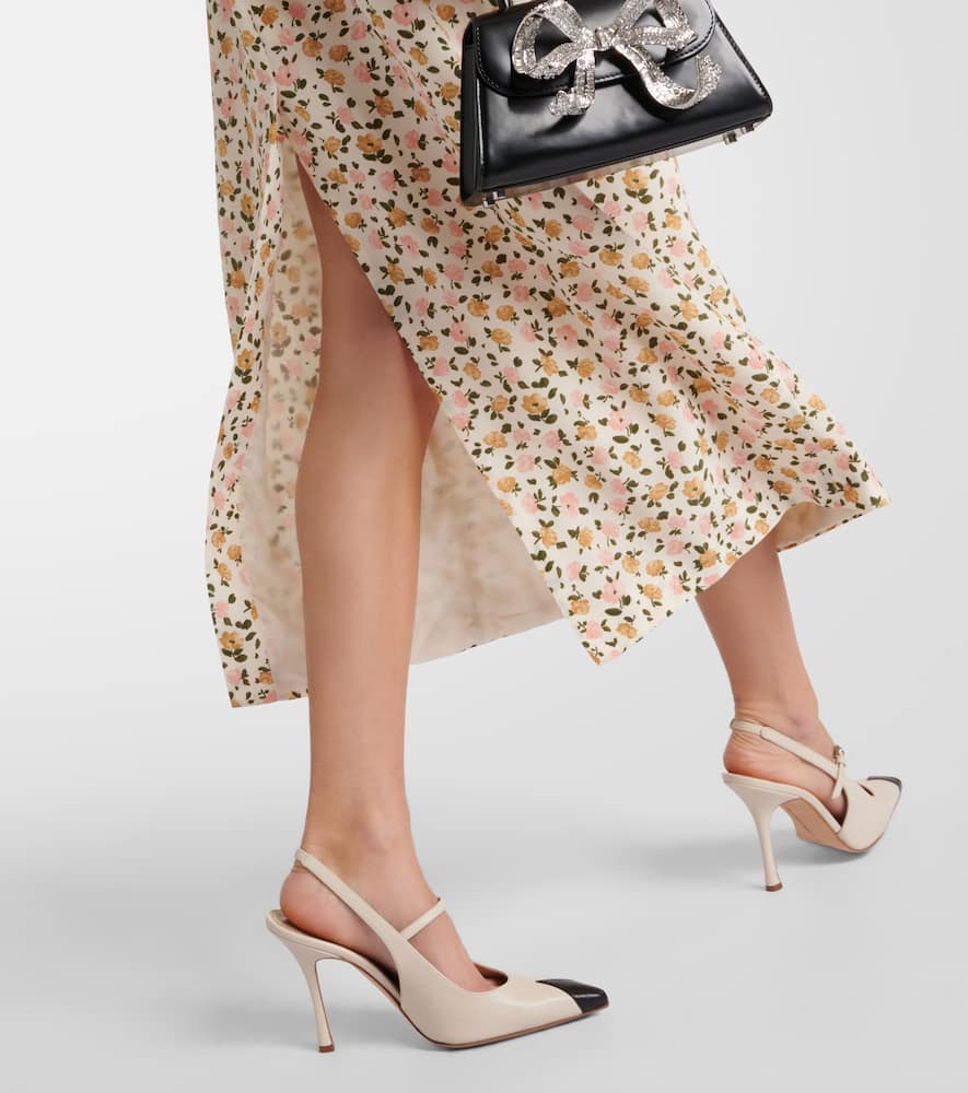 Floral silk midi dress