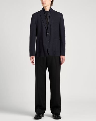Man Jacket Navy Size 48 Polyester, Viscose, Elastane