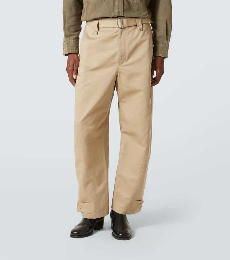 Twisted cotton and linen twill pants