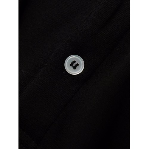 Round-neck Henley T-shirt - Black