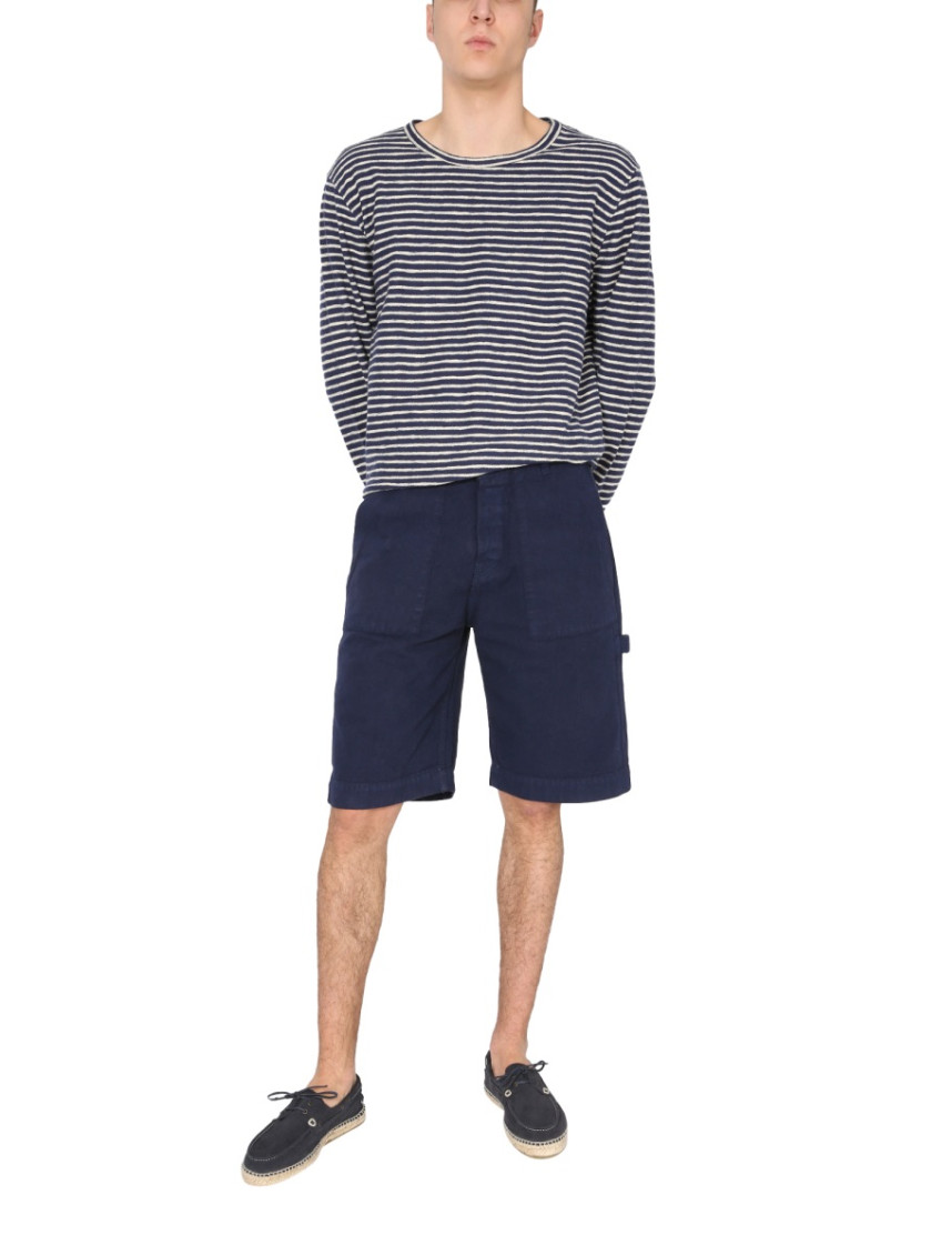 Navy Blue Solid Shorts