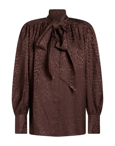 Woman Shirt Brown Size 6 Silk