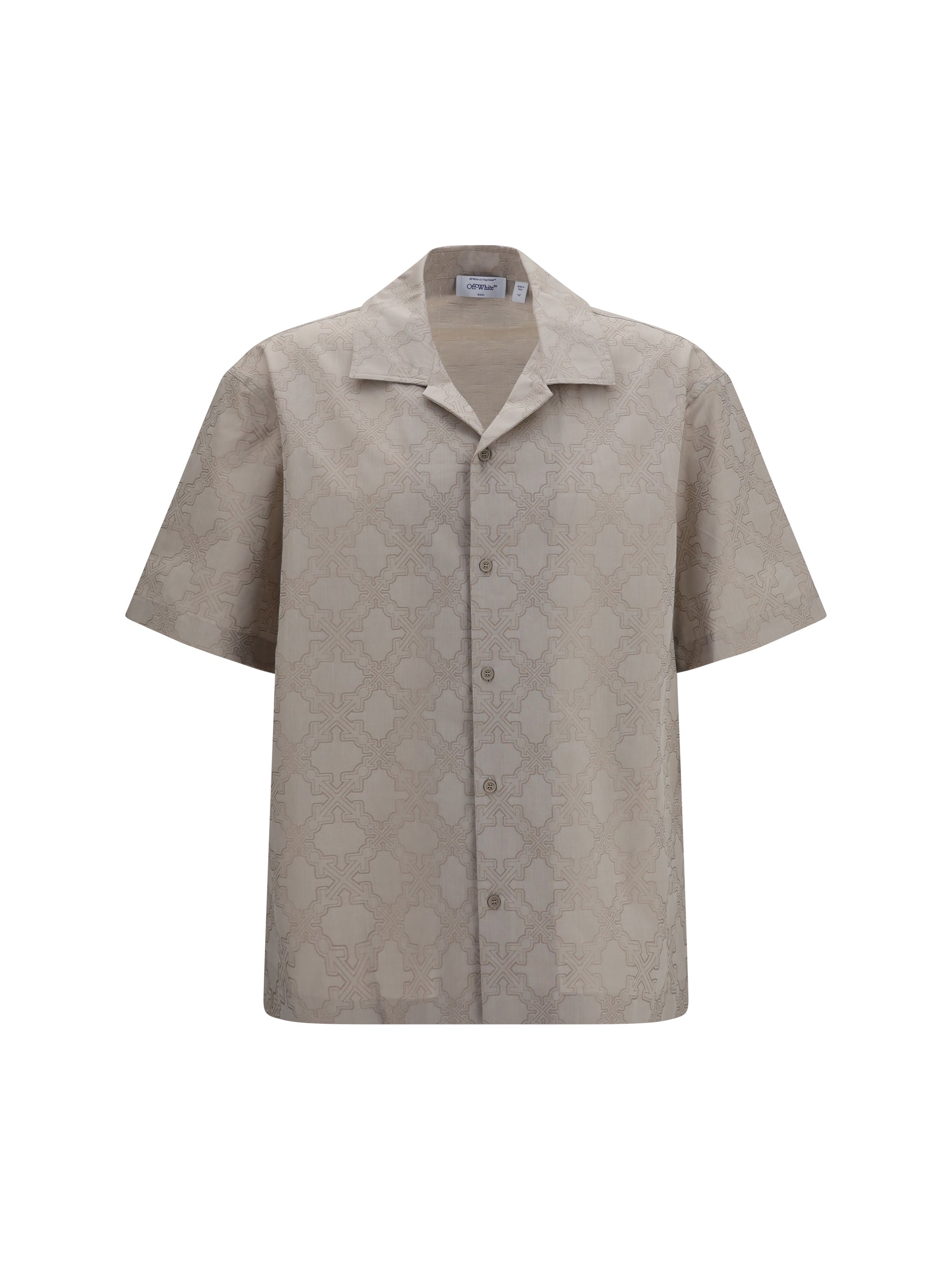 Arrow Monogram Cotton Shirt — Beige