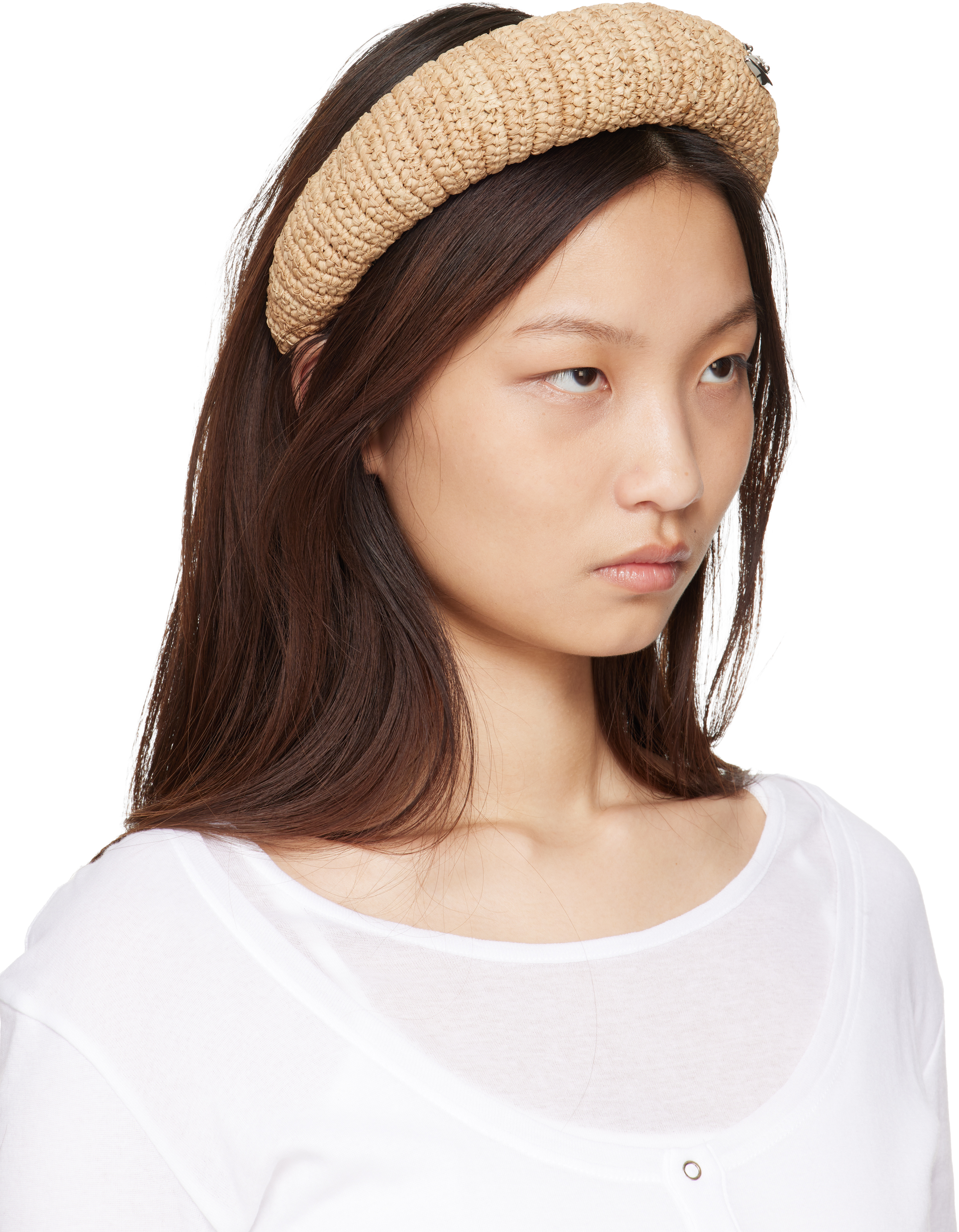 Beige Raffia Hairband
