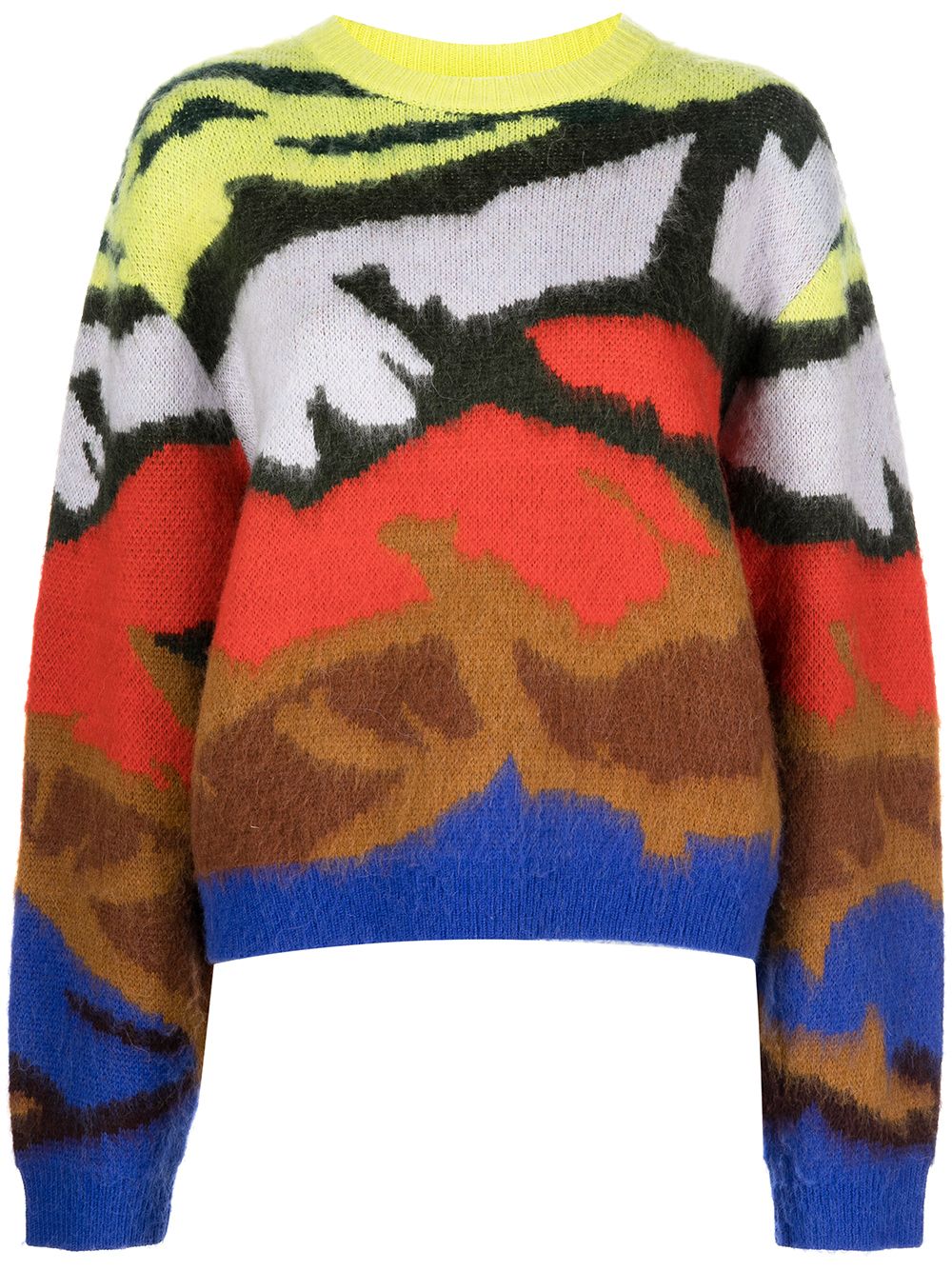 Abstract-pattern print jumper - Blue