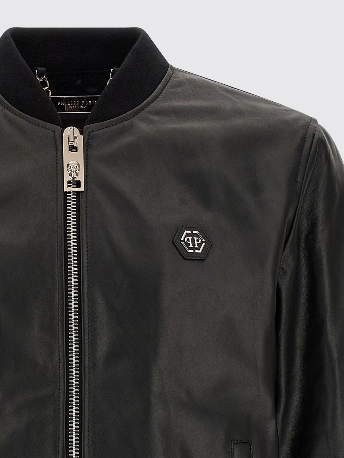 Billy leather bomber jacket - Black