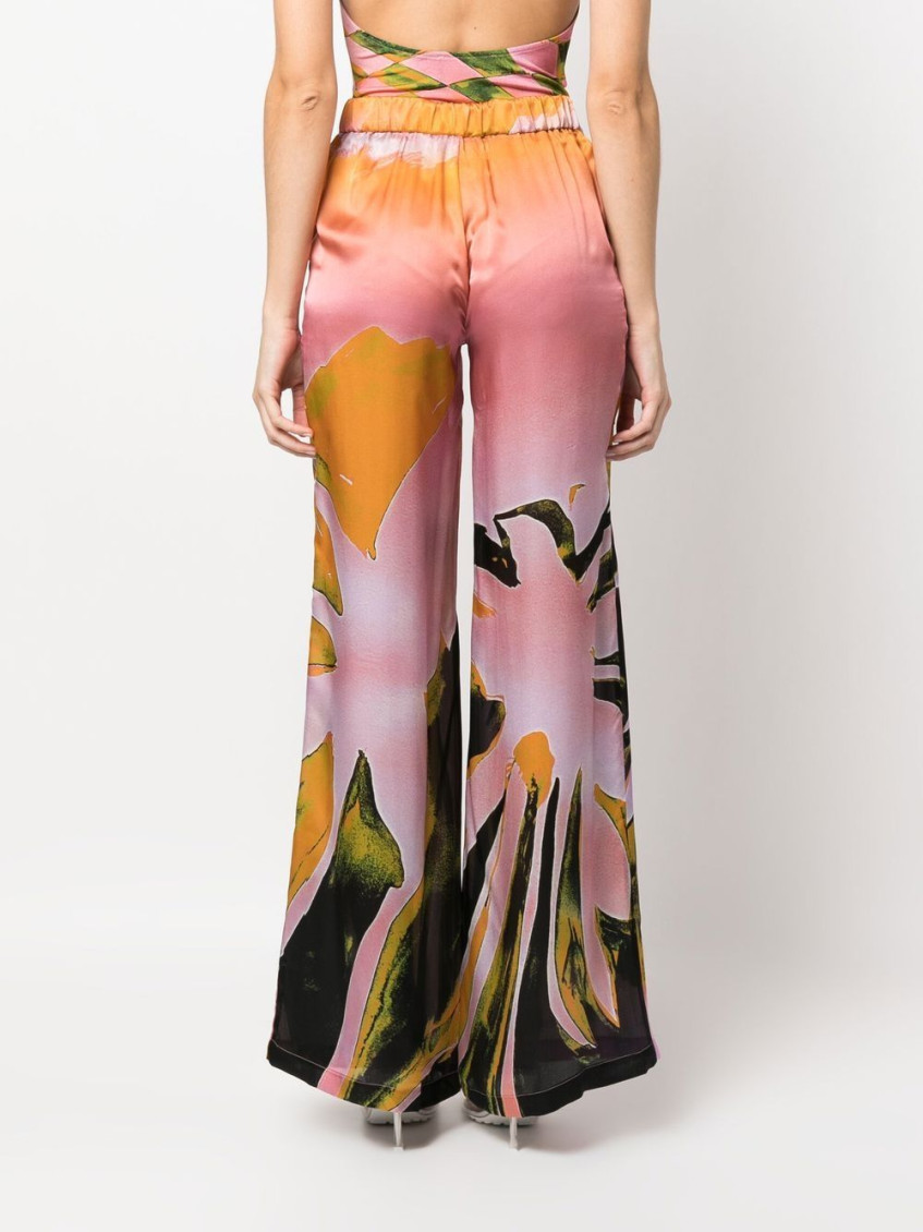- Printed Wide Leg Trousers