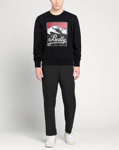 Man Sweatshirt Black Size 38 Cotton, Nylon