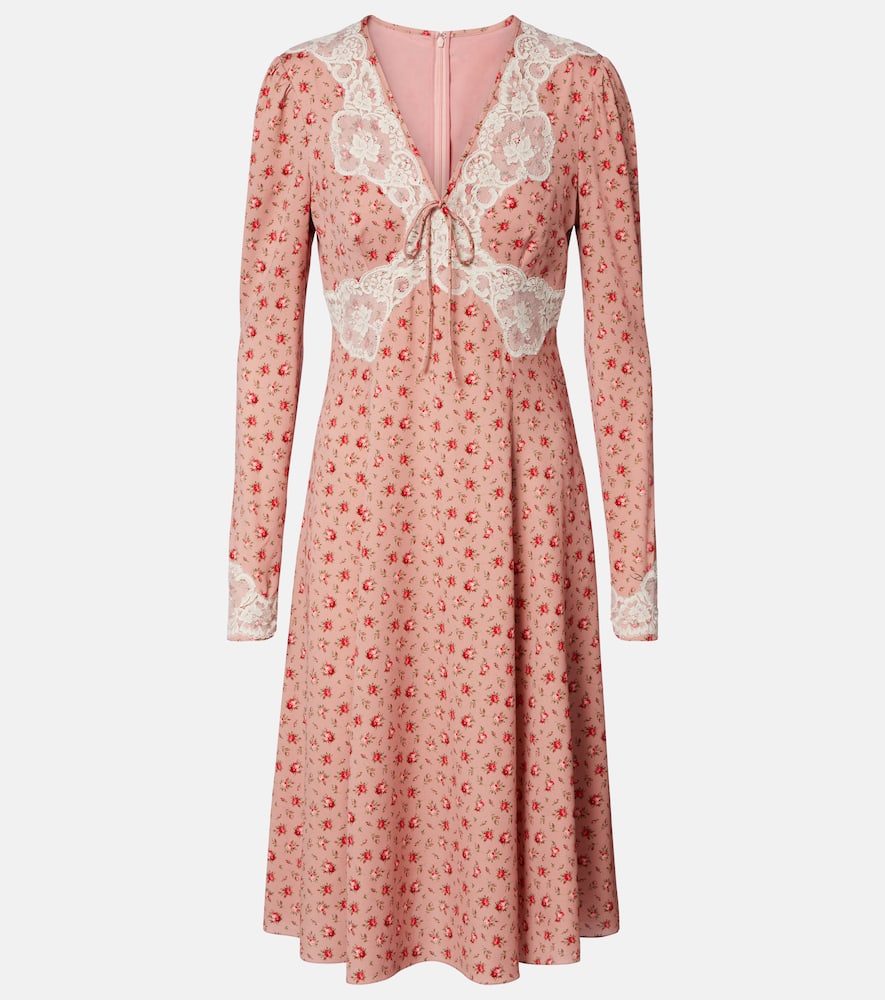 Floral silk-blend midi dress